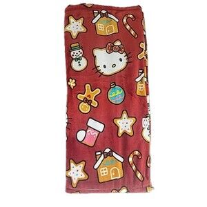 HELLO KITTY  RED GINGERBREAD PLUSH Throw Blanket Size 50x70IN NWT